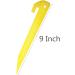 9 Inch Plastic Tent Stakes - Heavy Duty 12 pcs for Camping, Beach, and Garden | Durable Spike Hook Pegs for Outdoor Canopy | Yellow - Buy Online on GoSupps.com