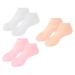 Healeved 3 Pairs Gel Socks Footies Socks for Women Lined Socks Lotion Socks Anti Cracking Foot Socks High Heel Protectors Socks for Heels Spa Socks Cracked Women's Invisible Sebs Stocking 16.5x8.5cm