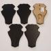 5 pieces REH buck sign trophy signs with 1 pine compartment in dark oak AF 21 x 13 cm