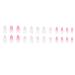 Medium Length Coffin Fake Nails with Pink Gradient Floral Design - 24Pcs - Buy Online on GoSupps.com