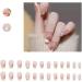 24 Pieces Charming Short Ballet Wearable Fake Nail Press Square Head Full Cover Removable Fake Nail Art Decor (Color : Style 18) - Buy Online on GoSupps.com