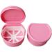 Leakproof False Tooth Retainer Case - Pink Teeth Storage Box with Strainer for Travel & Cleaning - Buy Online on GoSupps.com
