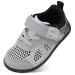 L-RUN Toddler Sneakers Boys Girls Barefoot Summer Walking Shoes Toddler Boy Tennis Shoes Mesh Lightweight 10 Toddler G Grey Black