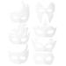 Subscription 56 pieces DIY pulp mask Christmas decoration The mask men gifts dress for children Halloween costume Requisite animal masks masquerade masks monochrome 1 piece (1 Pack) whitex2stk