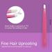Expert Eyebrow Tweezers - Stainless Steel Precision Sloping Pointed Pluck Tweezers for Men & Women - Pink for Ingrown Hair - MJW - Buy Online on GoSupps.com