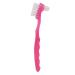 Cleaning brush for artificial teeth double head portable prosthesis toothbrush for the elderly plaque dirt removal prosthesis brush bristles artificial teeth brush (pink)