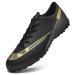 HaloTeam Men's Soccer Shoes Cleats Professional High-Top Breathable Athletic Football Boots for Outdoor Indoor TF/AG 10.5 R2050 Black