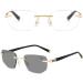 Multifocus Rimless Reading Glasses for Men | Blue Light Blocking Photochromic & UV Protection - Gold Size 2.5x - Buy Online on GoSupps.com