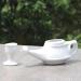 Ancient Impex Ceramic Neti Pot with Complementary Ceramic Eye Wash Cup and 5 Sachets Neti Salt - White Color - Buy Online on GoSupps.com