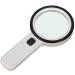 Magnifying Glasses Vision aids 20x Handheld Magnifying Glass 12 Led Light Reading and Uv Light 4inches Illuminated Magnifier- for Reading Inspection Exploring Hobbies and More-White Stationery Office