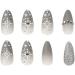 HJKOGH French Almond Fake Nail Tips with Designs Christmas Snowflake Rhinestones False Nails Set Press On Nails DIY Xmas Party Manicure - Buy Online on GoSupps.com