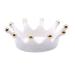Minkissy Ceramic Nail Art Palette Crown Shape Manicure Palette Color Mixing Pigment Palette Pigment Holder Finger Ring Plate for Art Nail Makeup (White)