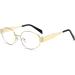 Gleyemor Stylish Oval Metal Frame Blue Light Glasses for Men & Women | UV400 Protection Fashion Accessories - Gold 54mm - Buy Online on GoSupps.com