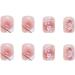 SINLOV Medium Long Square Fake Nails Pink Flower French False Nail Glossy Full Cover False Nails Press on Nails for Women and Girls - Buy Online on GoSupps.com