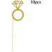 Glitter Cupcake Toppers 10pcs Engagement Ring Cupcake Topper Wedding Engagement Cake Decorations - Buy Online on GoSupps.com