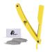 Platine Straight Razor New Ergonomic Stainless Steel Straight Edge Razor with 10 Extra Premium Blades - Barber razor for Personal & Professional Usage Yellow