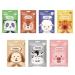 Husalsea 7 pieces of animal masks calming moisturizing clarifying and oil regulating Face masks with animal membrane Funny