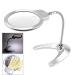 Magnifying 2X / 5X ABS + Metal Hose Adjustable Desktop Magnifier Standing Style with LED Light for Jewel Repair Made in China