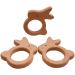 Wendysun 10pcs Cartoon Wood Teether - Natural Animal Rabbit Shape Baby Teething Nursing Beech Teether Toy - Buy Online on GoSupps.com