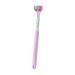 Three-page toothbrush-3-page toothbrush with soft hair-high-looking macaron-round cleaning V-shaped brush with non-slip handle fully wrapped dental care for adults and violet