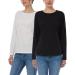 May You Be Women s 100% Soft Cotton Crew Neck Long Sleeve T-Shirt (2-Pack) Black/White XX-Large