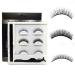NO GLUE NO MAGNENT 3 Differt Pairs Makeup Magic Eyeliner Lashes Set Tweezer Handmade Natural And Dramatic Look False Eyelashes Eye Lashes Extension (01)