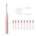 Electric Toothbrush with 8 Brush Heads for Adults Rechargeable Smart Timer Reminder Electric Toothbrush IPX7 Water Resistance Fast Charge Travel Toothbrush Set (Color : Pink)