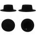 Classic Black Flat Top Fedora Hat for Unisex - Brim Church Derby Cap - Buy Online on GoSupps.com