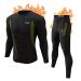 Thermal Underwear Set Winter Hunting Gear Sport Long Johns Base Layer Bottom Top Midweight A - Black X-Large