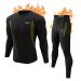 Thermal Underwear Set Winter Hunting Gear Sport Long Johns Base Layer Bottom Top Midweight A - Black X-Large