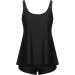 Large Black Tankini Swimsuit Set | Women's Two Piece Bathing Suit with Tummy Control Shorts - Buy Online on GoSupps.com
