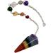 Handcrafted 7 Chakra Crystal Pendulum for Healing and Scrying - Genuine Gemstone Dowsing Tool with Orgonite Point and Chakra Beads Chain - Buy Online on GoSupps.com