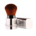 Retractable Powder Brush Travel Nail Dust Brush Portable Makeup Brush with Cover Silver Manicure Tackle