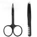 Eyebrow Scissors with Comb Tweezer, Multi-Purpose Stainless Steel Cuticle Scissors Curved Small Eyebrow Trimmer Scissors Facial Eyebrow Grooming Tools for Mother's Day Gifts Black