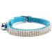 Hukchi Soft Adjustable Velvet Collar with Rhinestones & Bells for Small Dogs & Cats - Blue | International Shipping Available - Buy Online on GoSupps.com