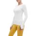 Grajtcin Long Sleeve Workout Shirt for Women - Breathable Athletic Top for Gym, Yoga, Running - Slim Fit Seamless Design - Size Medium, White - Buy Online on GoSupps.com
