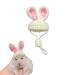 Mini Handmade Hat for Small Animals Like Snake Hamster Lizard Guinea Pig Hand Knitted Hat with Adjustable Strap for Holiday Party (Bunny)