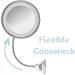 Homegenix LED Lighted Vanity Mirror with 10x Magnification - Adjustable Goose Neck Desk & Travel Makeup Mirror, Nickle Finish - Buy Online on GoSupps.com