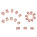 French Square Press on Fake Nails - 24Pcs Pink Gradient Full Cover Short Acrylic False Nails for Women and Girls - Buy Online on GoSupps.com