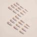 Foccna Pearl Flower Long White Press on Nails - 24PCS Full Cover Coffin Butterfly False Nails for Women and Girls - Buy Online on GoSupps.com
