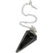 Labradorite Crystal Dowsing Pendulum - Expertly Crafted 1.7-inch Cone with 7-inch Silver Chain - Energy Balancing Healing Divination Tool - Comes with Elegant Velvet Pouch - Buy Online on GoSupps.com