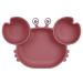 Vicloon Baby Suction Plate Baby Plate Silicone Suction Toddler Plates Self Feeding Training Divided Plate Non Slip Silicone Baby Weaning Plate for Most Highchairs Trays (Rose Red
