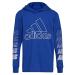 adidas Boys' Long Sleeve Cotton Bos Logo Hooded T-Shirt 7 Team Royal Blue