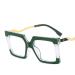 Oversized Fatigue Relieve Reading Glasses Blue Light Blocking Computer Readers Eyeglasses Square Flat Light Mirror +150 Green