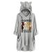 WOSHUAI Fleece Pajamas Hoodie for Women - Super Soft Short PJS Romper Cat Ear Hoody & Drawstring Cartoon Graphic P'js Onesie 2021#3#gray XX-Large WOSHUAI
