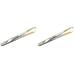 Fomiyes 2 pieces of eyebrow tweezers stainless steel lace precision tweezers hair removal tweezing eyelashes Extension tweezers twice skips beauty make-up kit 8.6 0.8 cm