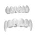 Coheali 1 set grill accessories men accessories lower corner teeth halloween teeth and lower tooth cover clasp in the hip-hop style tooth base frequisite grill clip 5x1x0.2cm