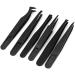 6-Piece Stainless Steel Tweezers Set Eyebrow Hair Pluckers for Hair Beauty Black Stainless Steel Eyebrow Tweezers Set - Buy Online on GoSupps.com
