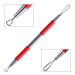 1pcs Blackhead Acne Pimple Remover Needles Stainless Steel Spot Come Done Blemish for Face Skin Cleaning Extractor Tools JI008 - (Color: Red)