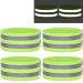 Dealkits 4 reflector band reflecting tapes Set Reflecting Security Armband trousers for bicycle motorcycle jogging hiking running reflector strips Self-adhesive light strip children adults green